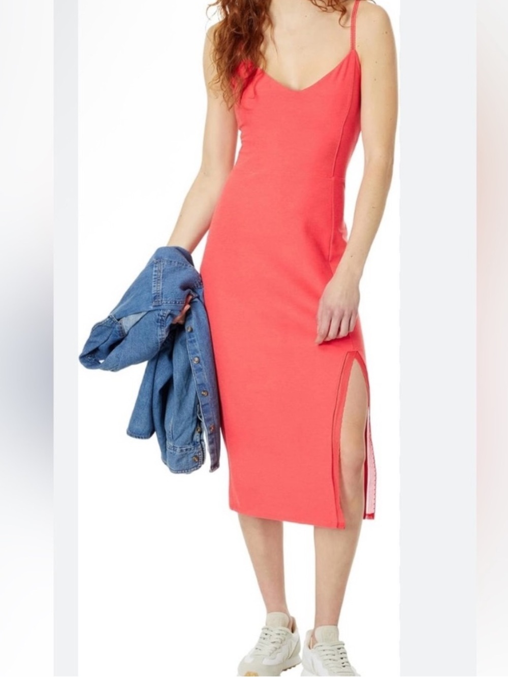 Beyond Yoga Spacedye Allure Midi Dress Red Heather Women's Size XS